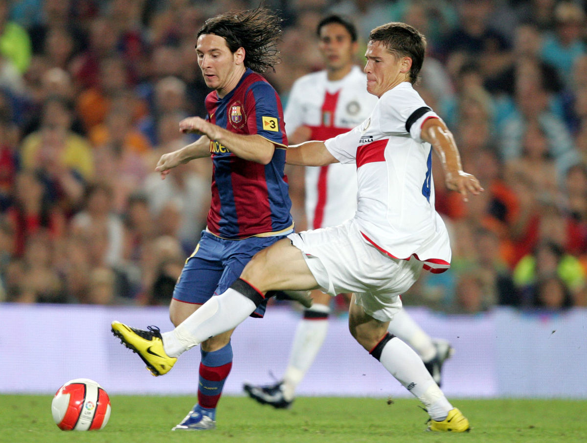 Mladý Lionel Messi z Barcelony na archívnej...