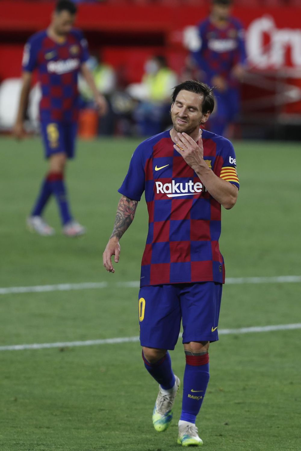 Kapitán Barcelony Lionel Messi počas zápasu v...