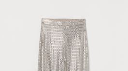 Trblietavé nohavice H&M, predávajú sa za 22,99 eura. 