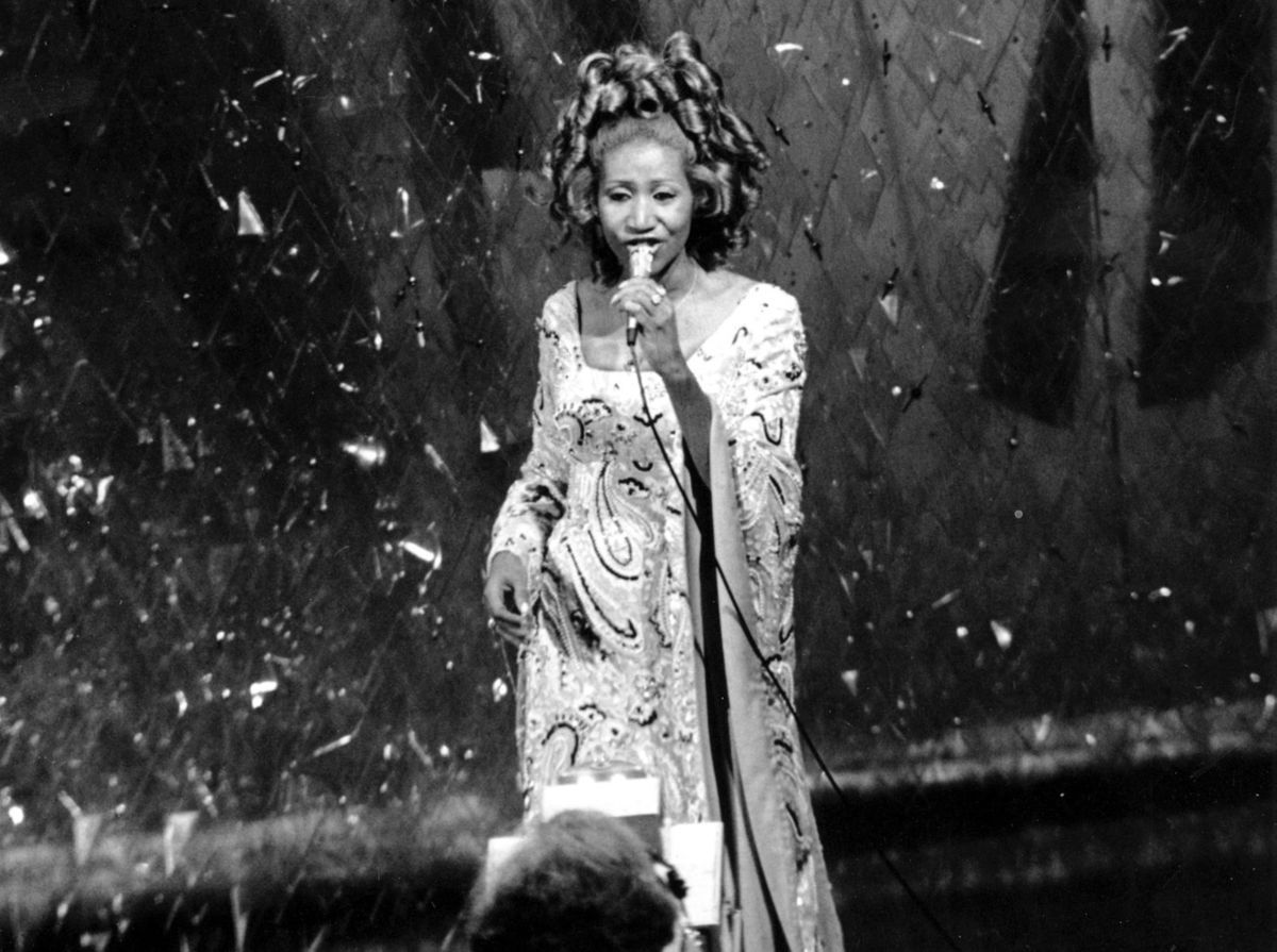 Speváčka Aretha Franklin na zábere z roku 1975.