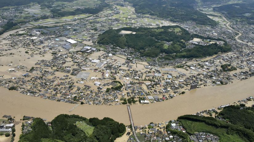 Japonsko Počasie Dážď Záplavy