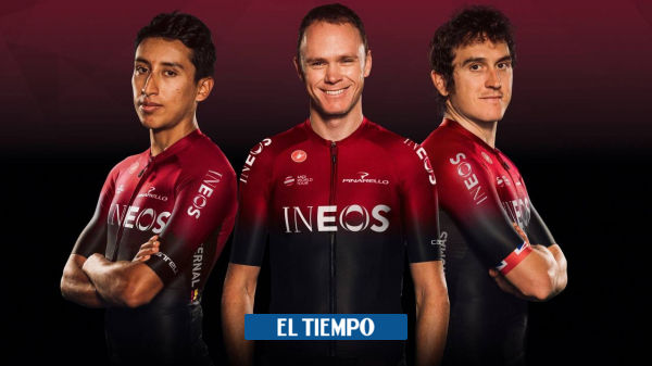 Zľava: Egan Bernal, Chris Froome, Geraint Thomas.