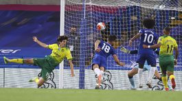 Rozhodla hlavička Girouda. Chelsea vydrela výhru proti zostupujúcemu Norwichu