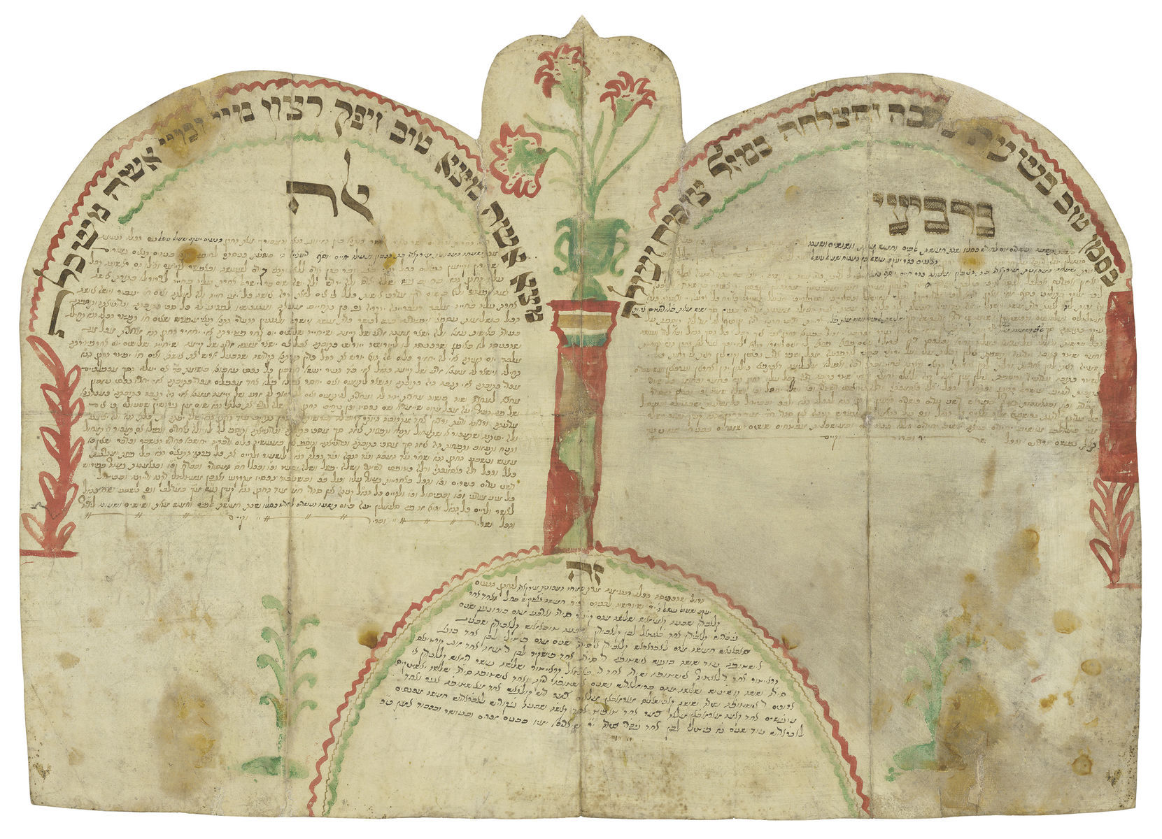 Ketuba (svadobná zmluva) osmanského typu, 1807.