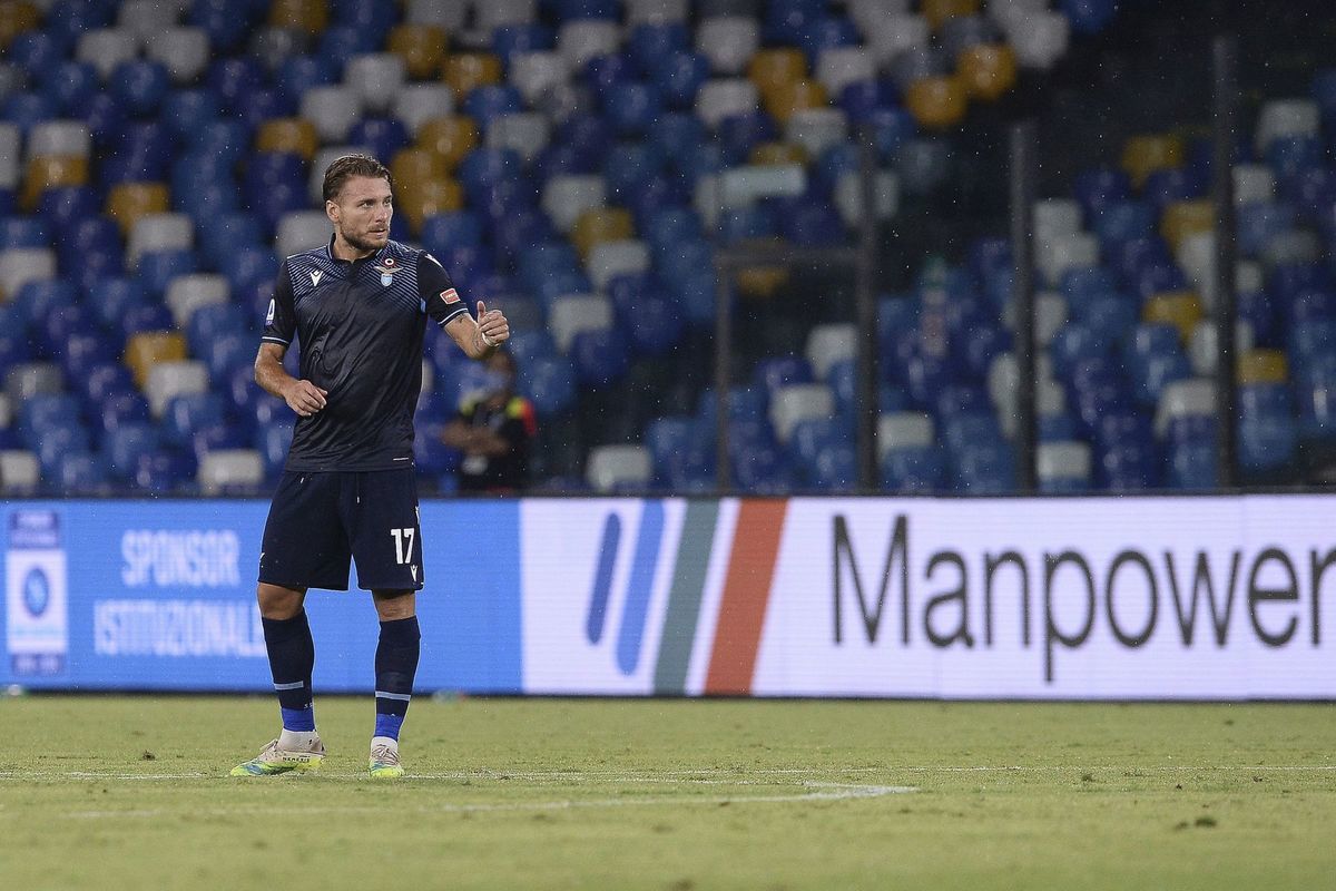 Ciro Immobile z Lazia počas zápasu s Neapolom.