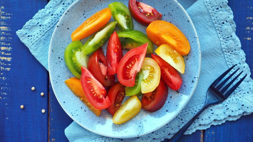 paradajky, šalát, zdravá strava, diéta