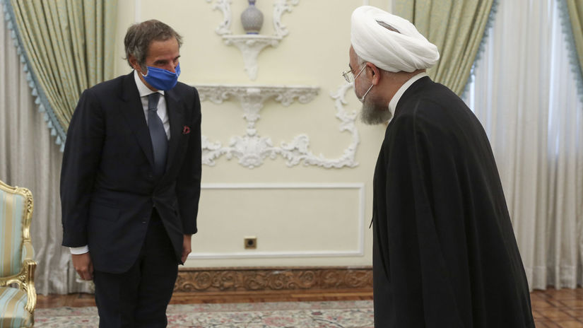 Irán MAAE Grossi Rúhaní stretnutie
