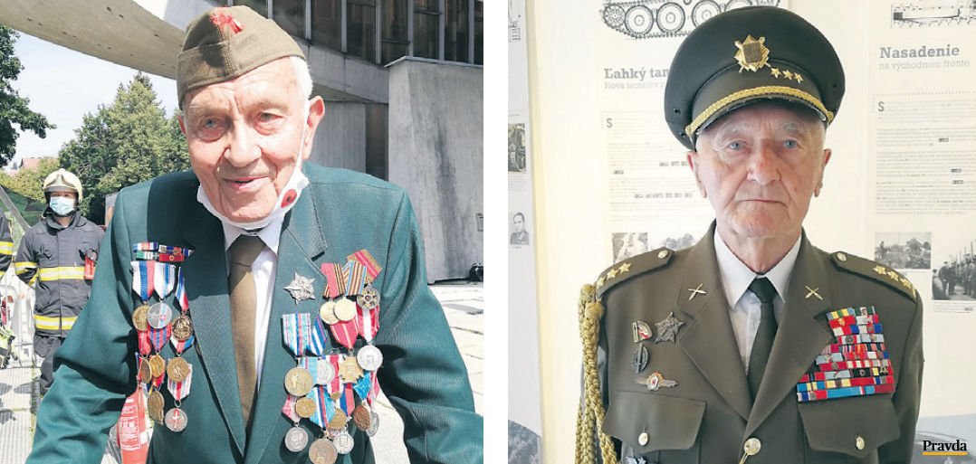 Vladimír Strmeň (vľavo) na oslavách 76. výročia...