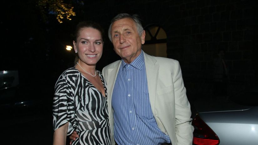 Režisér a herec Jiří Menzel s manželkou Olgou. 