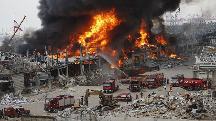 Libanon Bejrút požiar prístav