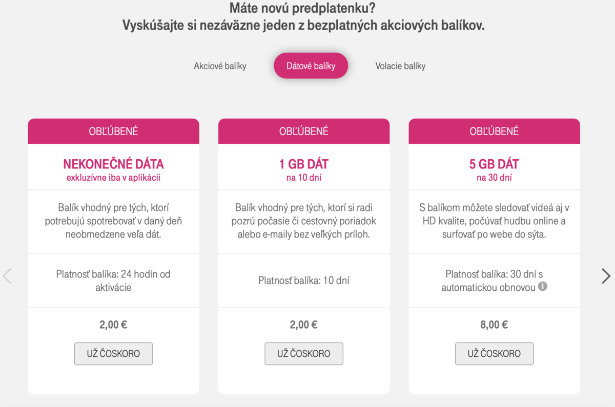 Aktuálna dátová ponuka na novej Predplatenke od...