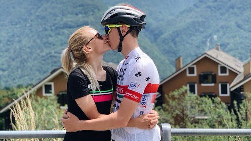 Tadej Pogačar a Urška Žigartová.