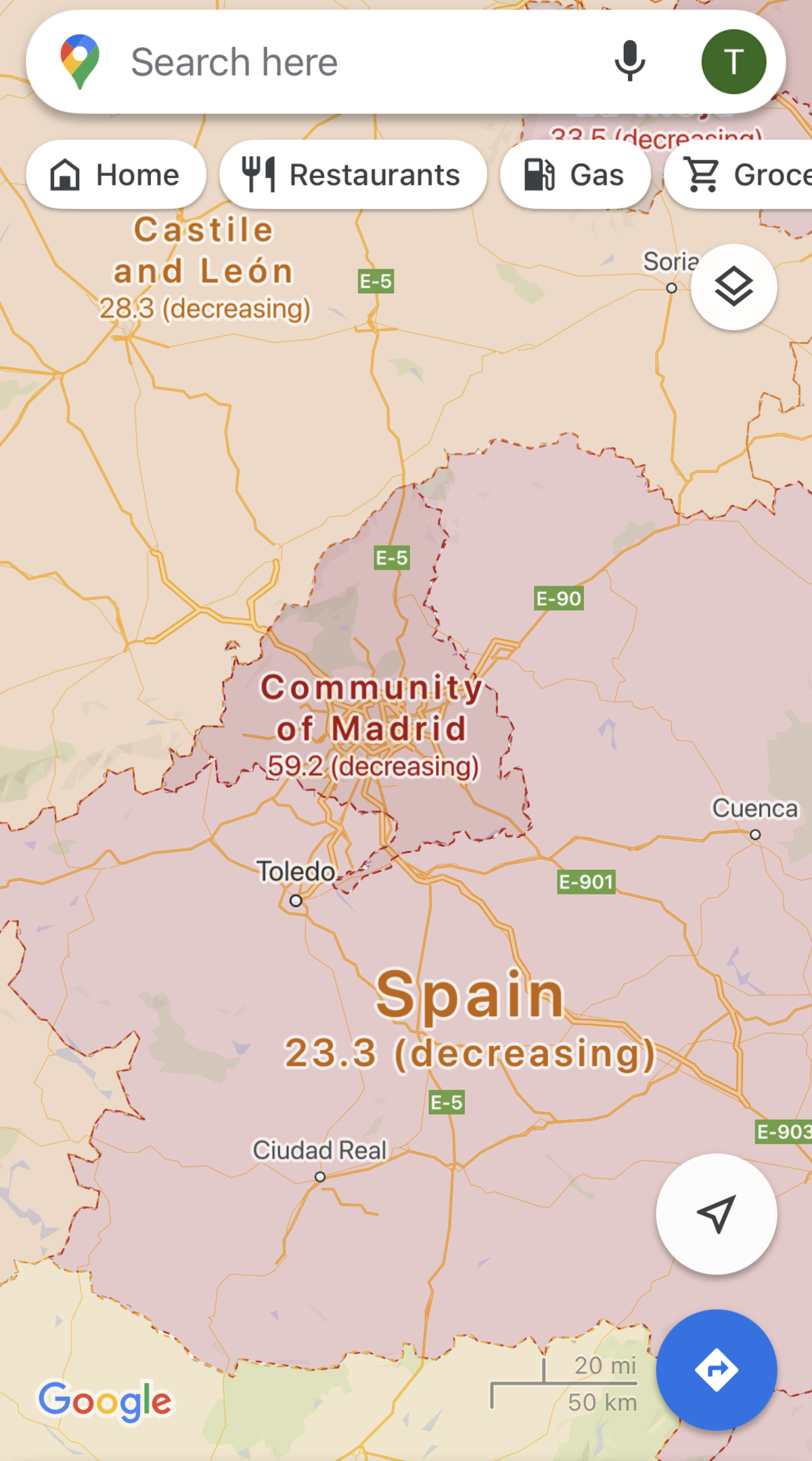 Covid-19 na Mapách Google
