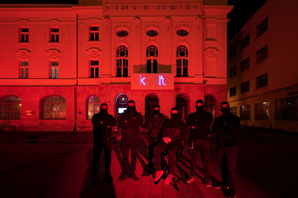 Symbolický manifest na podporu kultúry v Trnave.