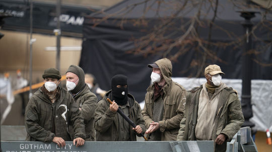 Záber z nakrúcania filmu Batman v anglickom...