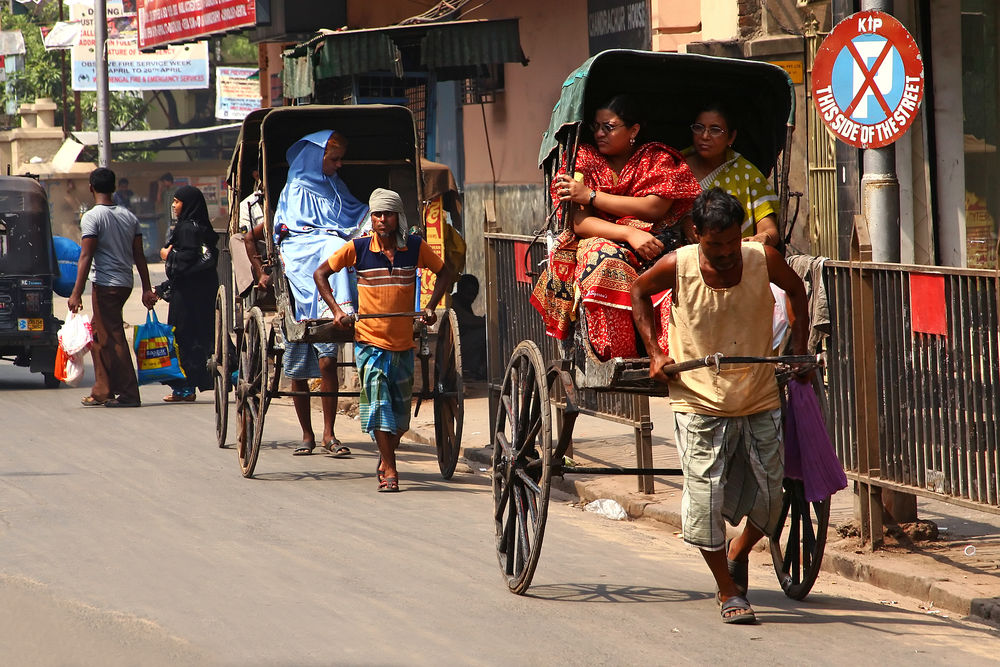 rikša, India, Kalkata, vozík, exotika