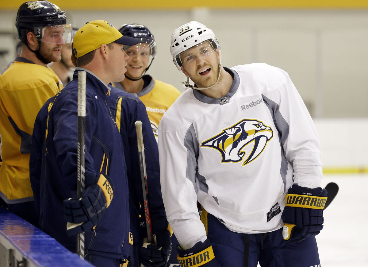Colin Wilson na tréningovom kempe Nashvillu...