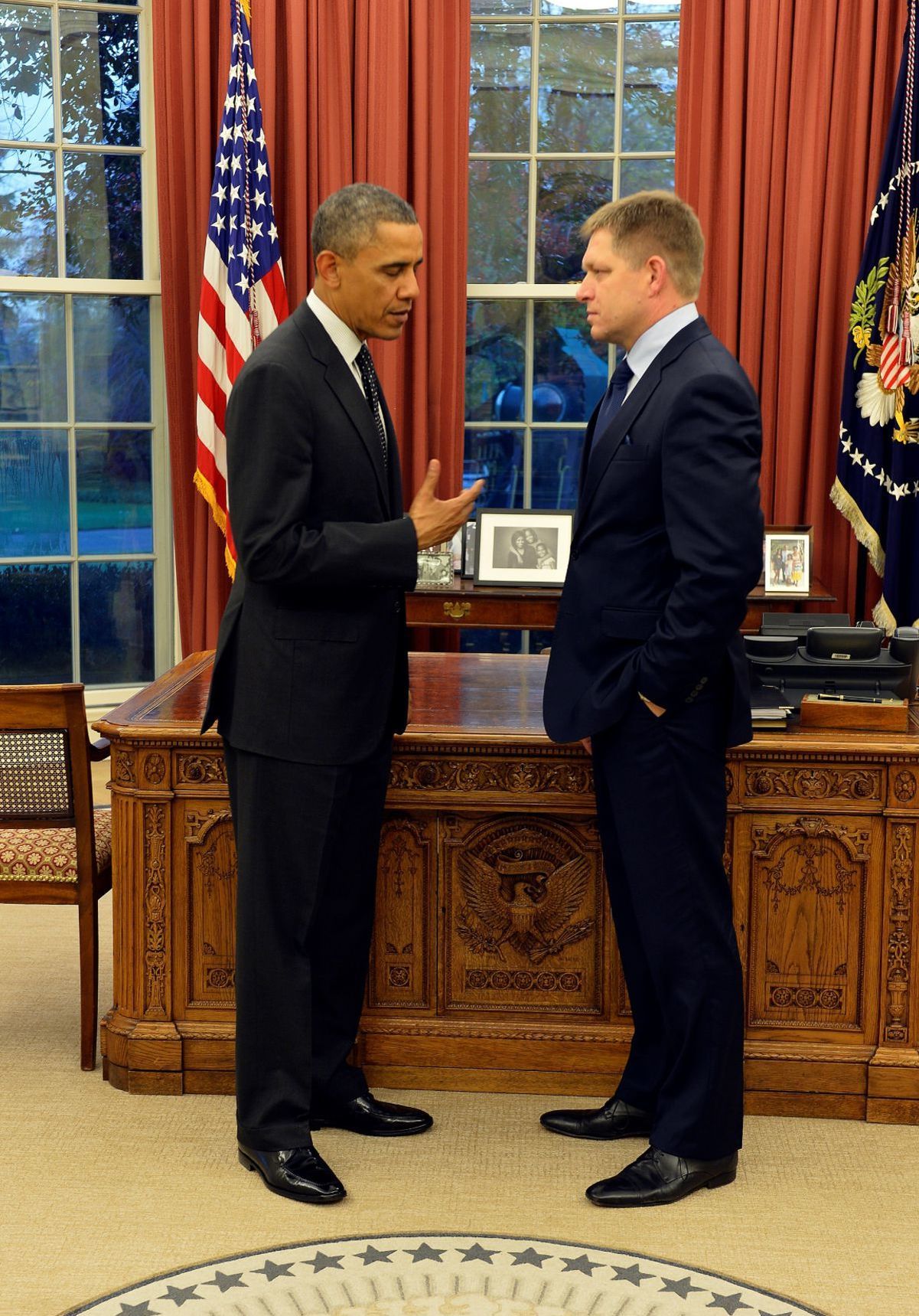 November 2013. Barack Obama prijal Roberta Fica...
