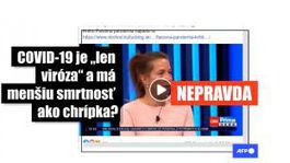 HOAX: Smrtnosť ochorenia COVID-19 nie je nižšia ako smrtnosť chrípky