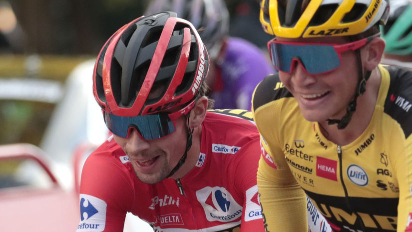 Primož Roglič počas záverečnej etapy Vuelty.