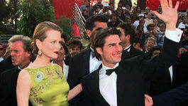Oscars-Fashion Herečka Nicole Kidman na zábere z roku 1997 s vtedajším manželom Tomom Cruiseom v kreácii Dior od Johna Galliana. 