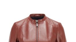 Dámska kožená bunda so stojačikovým golierom Hugo Boss, predáva sa za 599 eur.