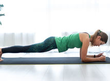 plank, planking, tréning, žena, cvičenie