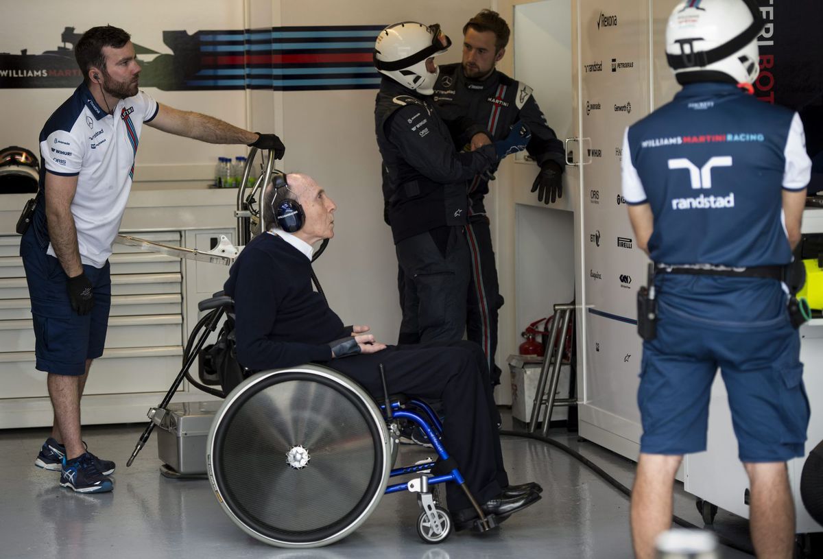 Frank Williams v garáži stajne v 2015.