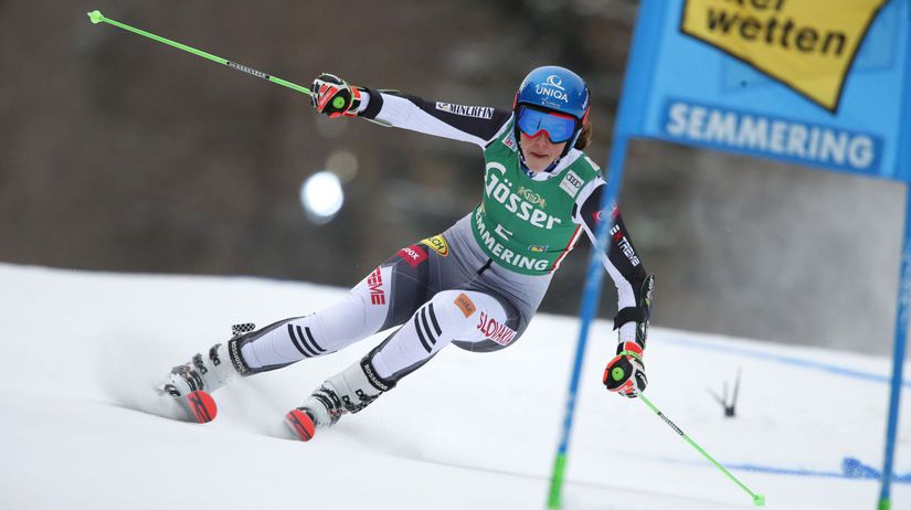 Petra Vlhová na trati v Semmeringu.