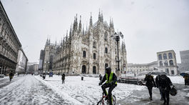 Zasnežené talianske Miláno