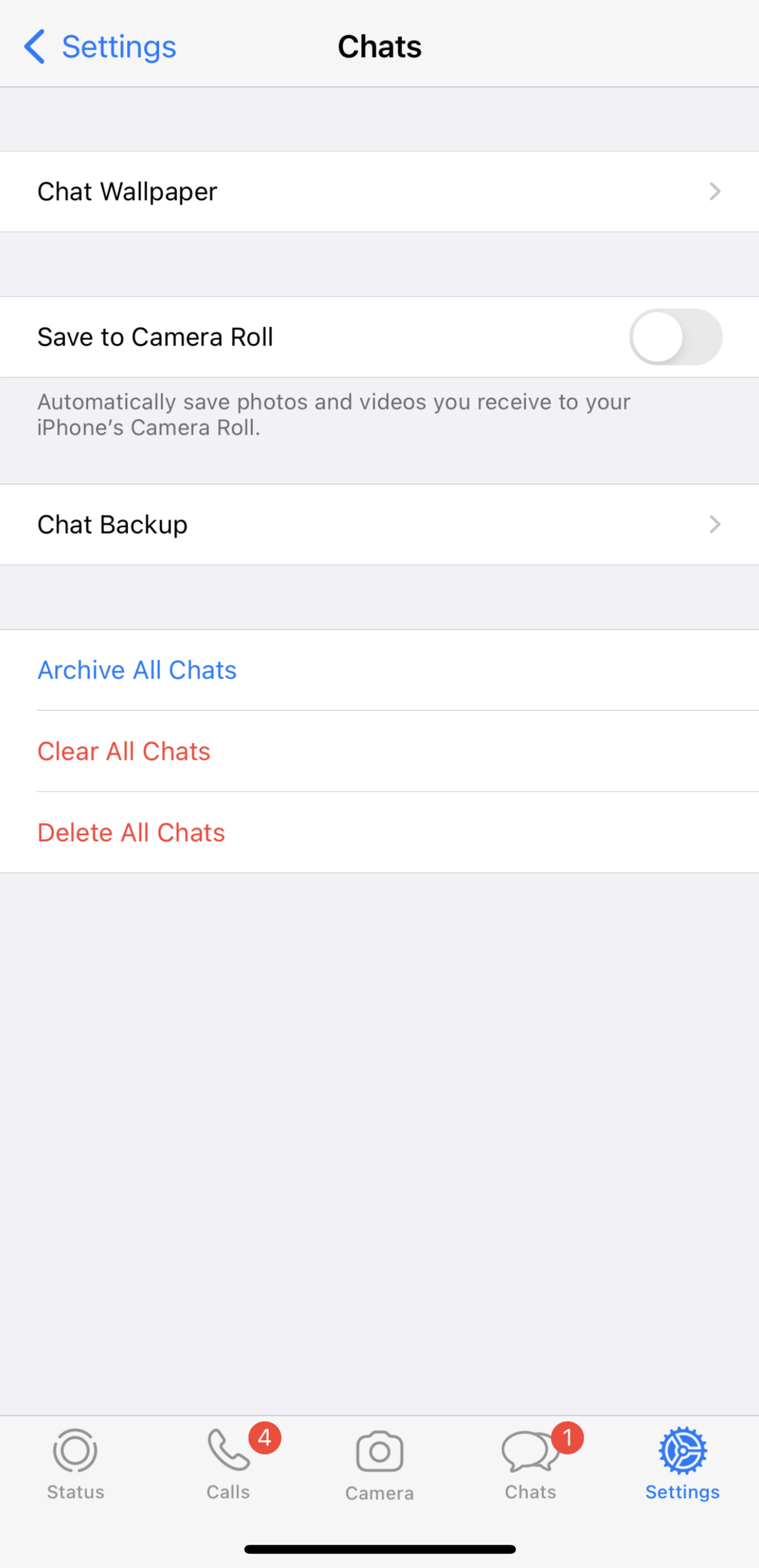 Archivácia četu v aplikáciii WhatsApp.