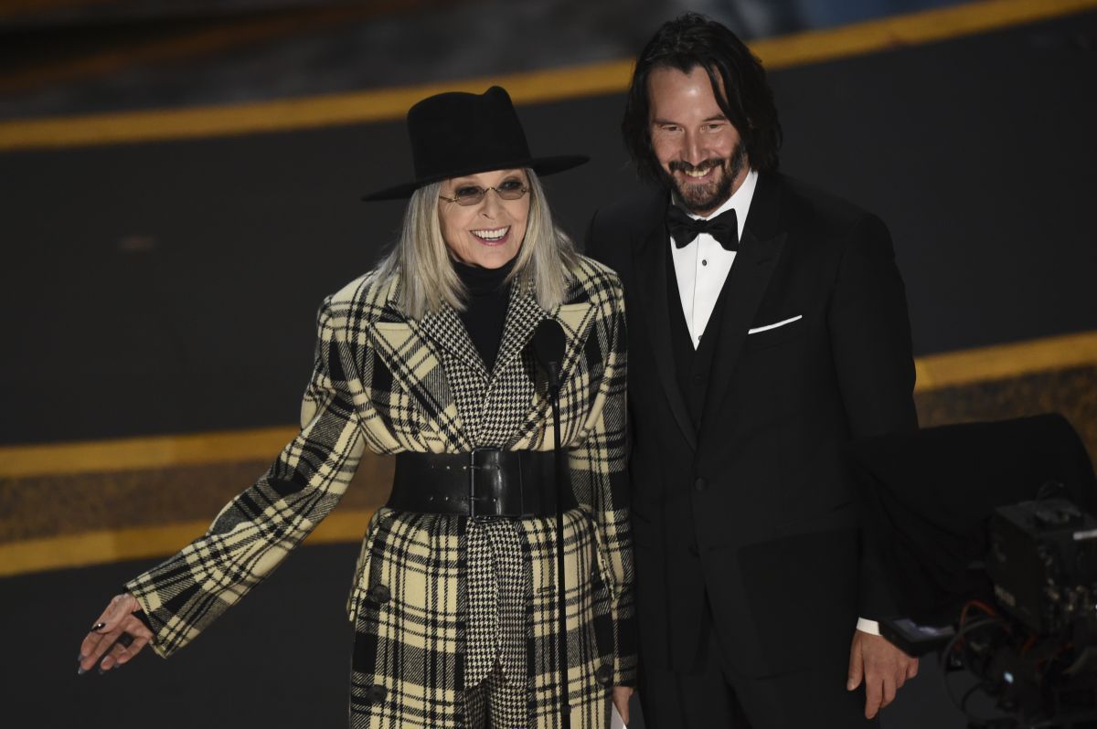 Diane Keaton a Keanu Reeves počas Oscarov 2020.