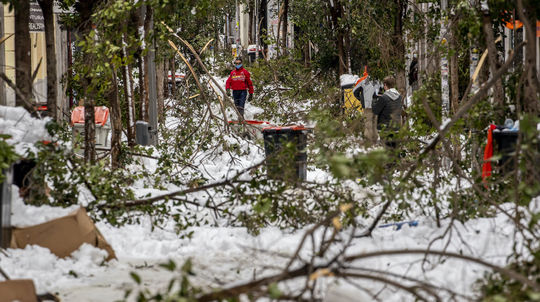 Zasnežený španielsky Madrid