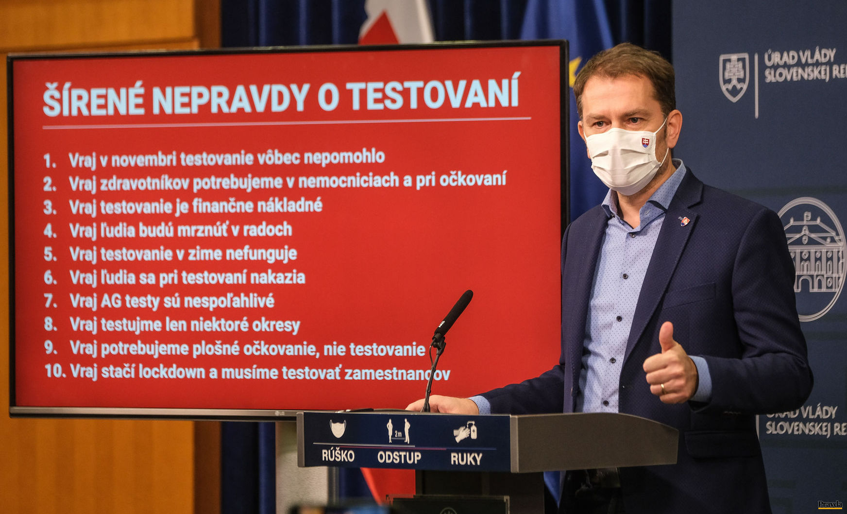 Premiér Igor Matovič na tlačovej konferencii po...