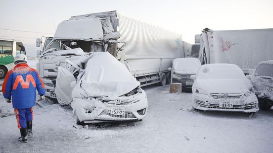 Nehoda 130 áut v Japonsku si vyžiadala jednu obeť