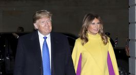 Prvá dáma USA Melania Trump prichádza s manželom na recepciu do Clarence House v Londýne v decembri 2019.