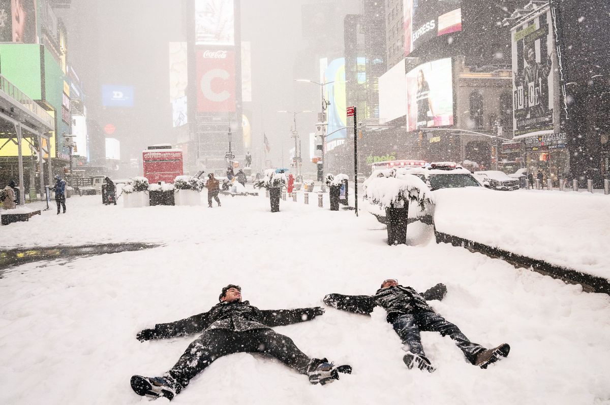 zima sneh manhattan New York