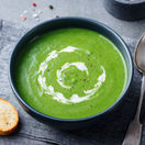 kel, polievka, zelená, hrášok, brokolica