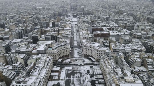 Grécko zasypal sneh, teploty klesli k mínus 20 stupňom