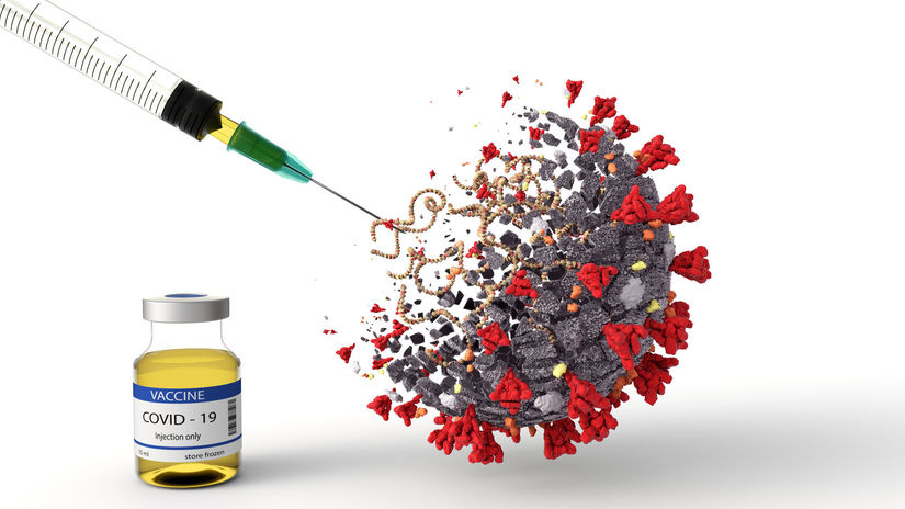 Realistic 3D Illustration of COVID-19 Vaccine....