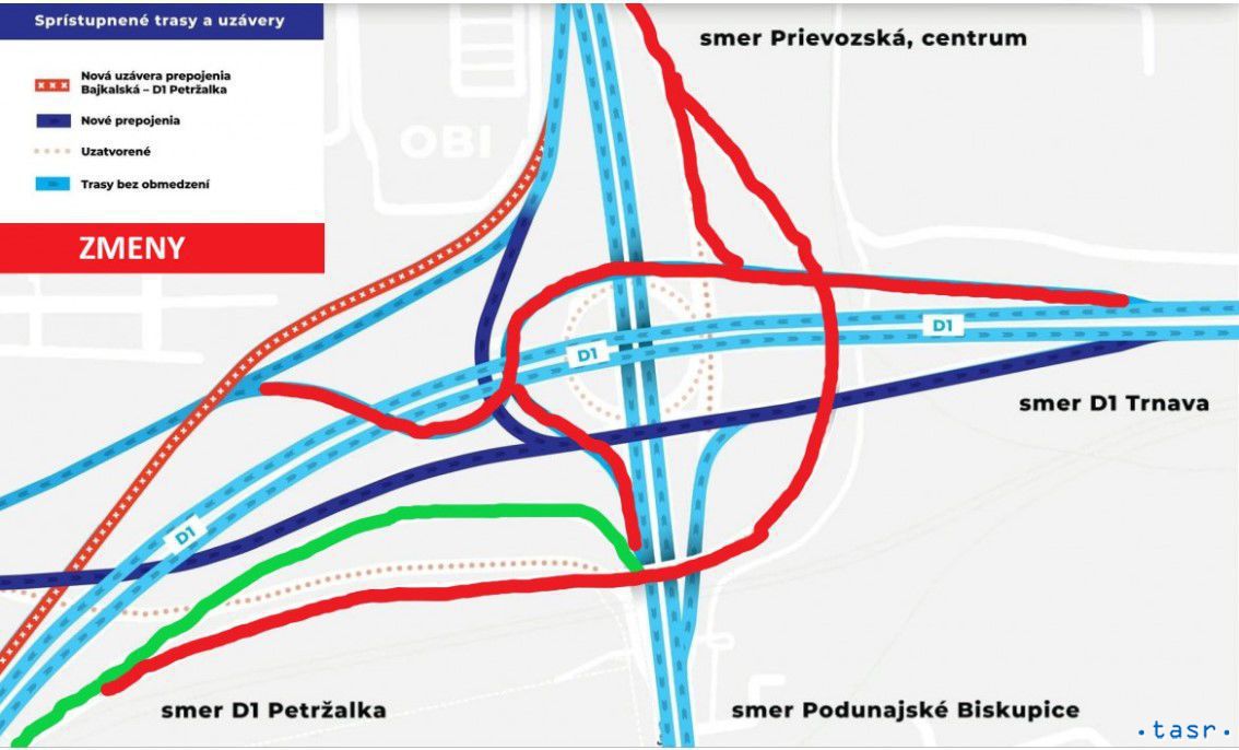 Križovatka Prievoz, zmena dopravy.