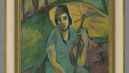 Eugen Nevan: Žena so žltým dáždnikom, 1940-45