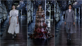Modelky na prehliadke značky Christian Dior - kolekcia Jeseň-Zima 2021. 