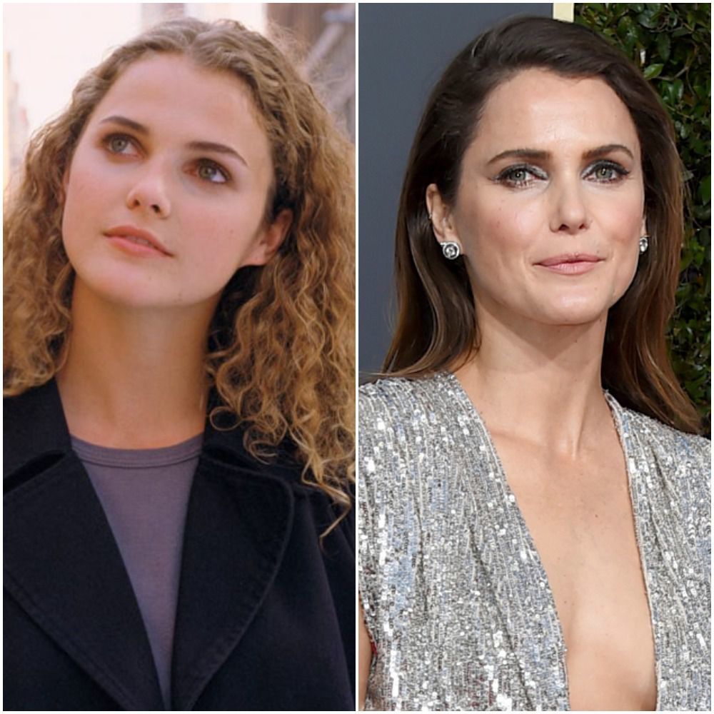 Keri Russell v sérii Felicity (vľavo) a na...