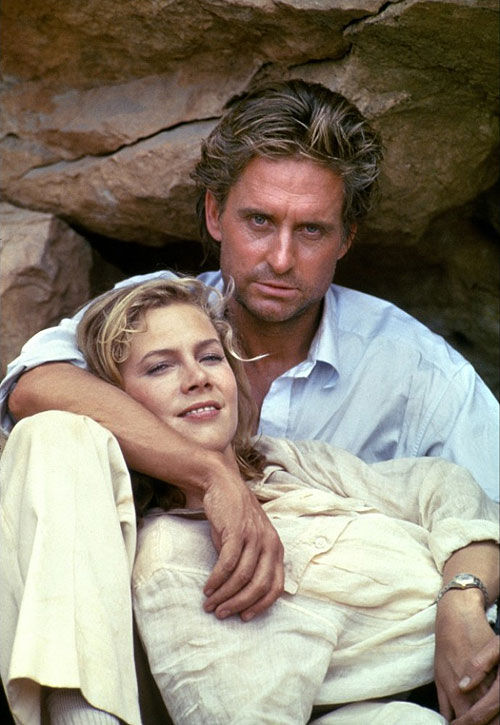 Herec Michael Douglas a herečka Kathleen Turner...