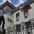 Ukrajina Rusko veľvyslanectvo protest