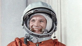 Jurij Gagarin, kozmonaut, skafander, úsmev
