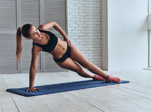 plank, žena, tréning, cvičenie, postava