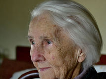 Portrait Of A Hundred Years Old Woman, Centenarian, Close Up