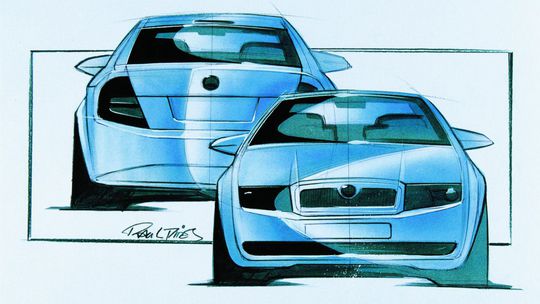 Prvá generácia Fabie: skica od Raula Piresa z...